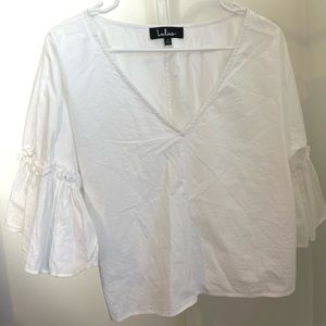 Lulu’s White Oversized Cotton Shirt Size S